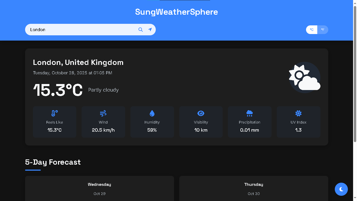 Weather Application screenshot
